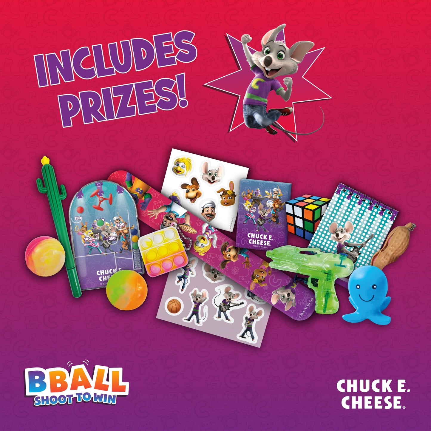Wilder Chuck E. Cheese Basketball Tabletop Game Includes 15 Prizes – Mini Arcade Style Game For Kids