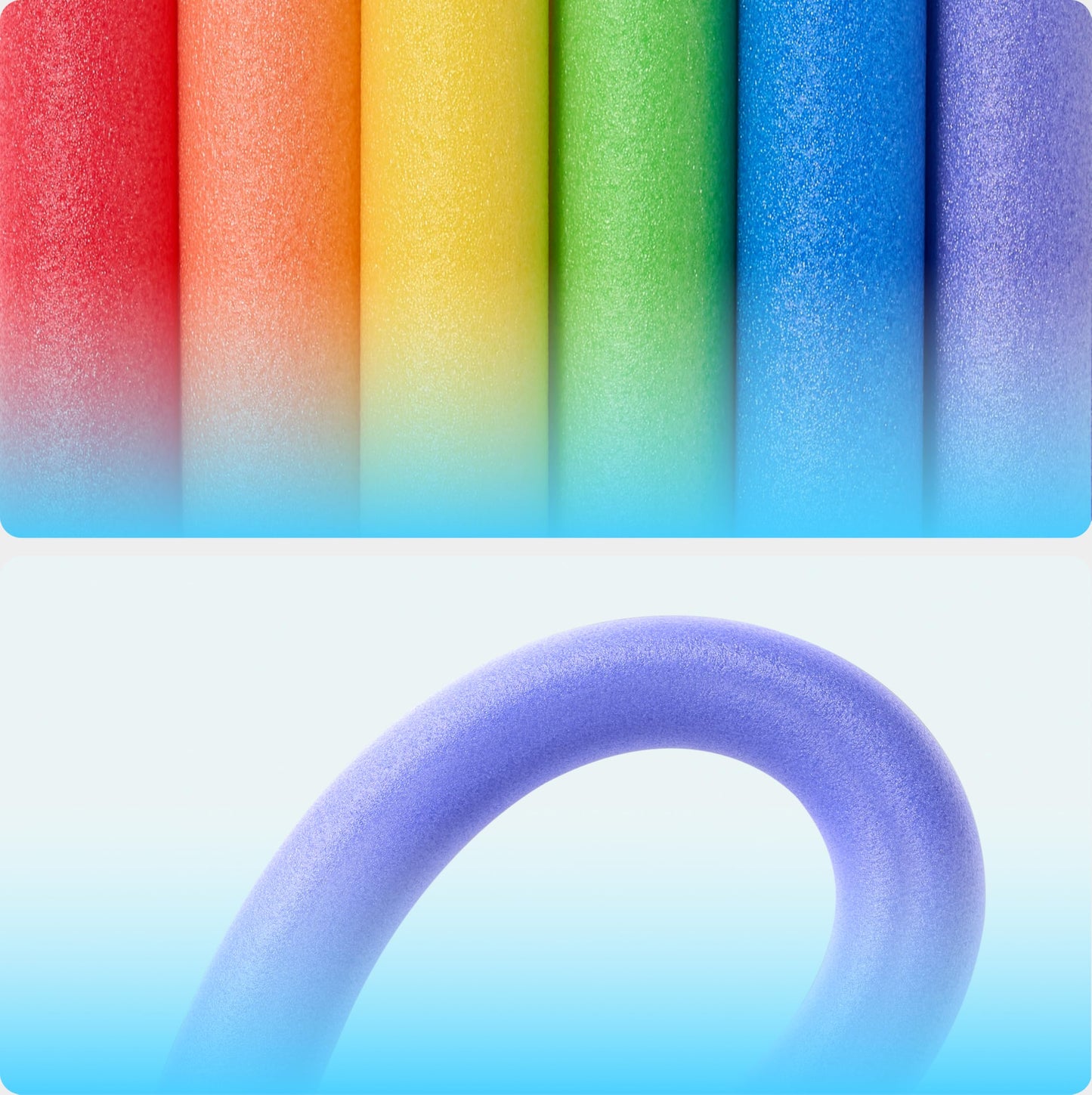 Sloosh Foam Pool Noodles-Multicolor Floating Foam Tube, 6 Pack 48 Inch Hollow Swim Noodles For Swimming Floating And Craft Proje