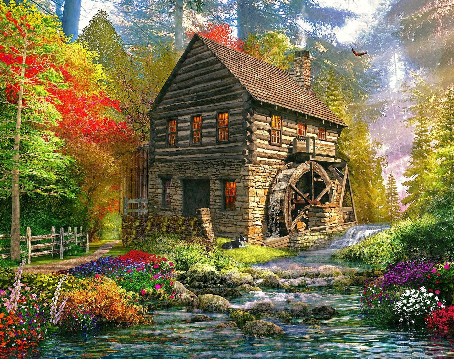 Springbok'S 1000 Piece Jigsaw Puzzle Mill Cottage - Made In Usa