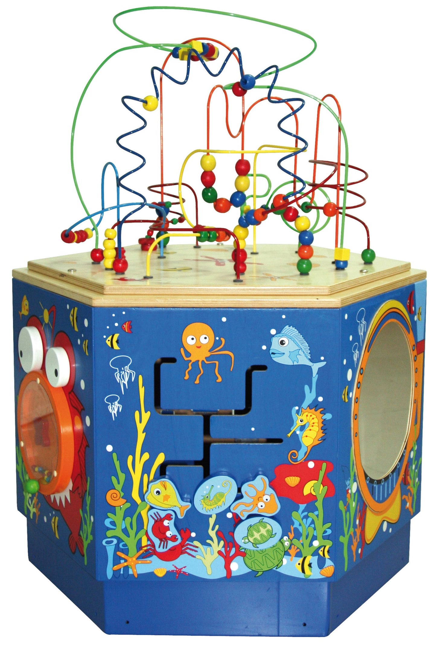 Hape Coral Reef Wooden Activity Center Table L: 25.7, W: 29.7, H: 35 Inch