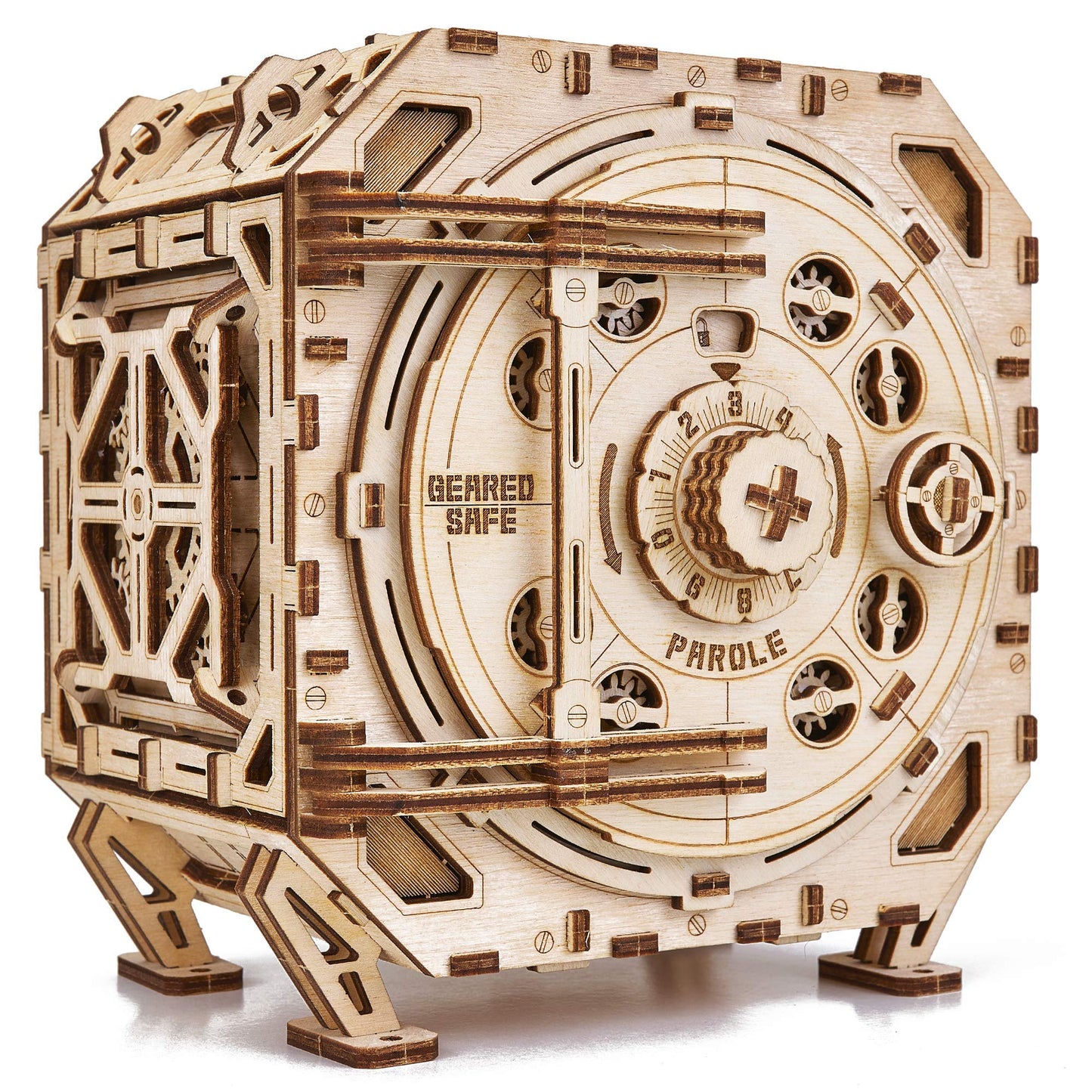 Wood Trick Safe Wooden Model Kit For Adults And Kids To Build - Diy Locker Puzzle Box With Combination - Mechanical - Store Your Precious Items - Heavy Duty Design - 3D Wooden Puzzle