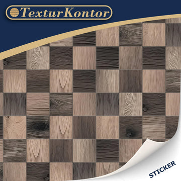 3 Sheets Self-Adhesive Flooring For Dollhouse 1:12 Scale (Wooden Checkerboard Pattern)