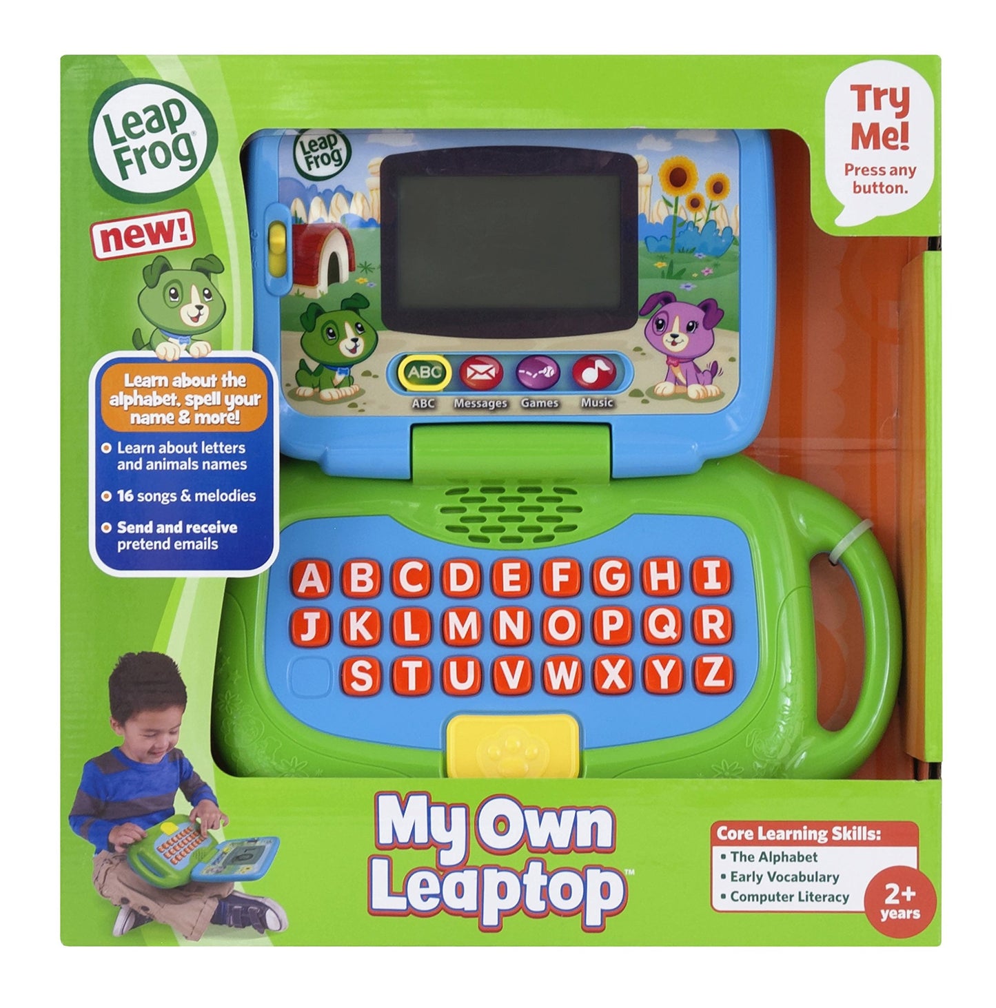 LeapFrog My Own Leaptop, Green, 2-4 Years - Interactive Learning Laptop for Kids, Educational Toy, Fun and Engaging