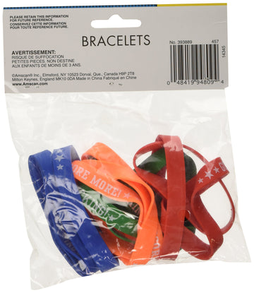 Amscan Football Team Bracelets , Black and Green, 8 Pcs