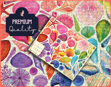 Elena Essex 1000 Piece Puzzle For Adults - Sea Shells, Puzzles For Adults 1000 Pieces, Colorful Beach Ocean Seashell, Puzzle 100