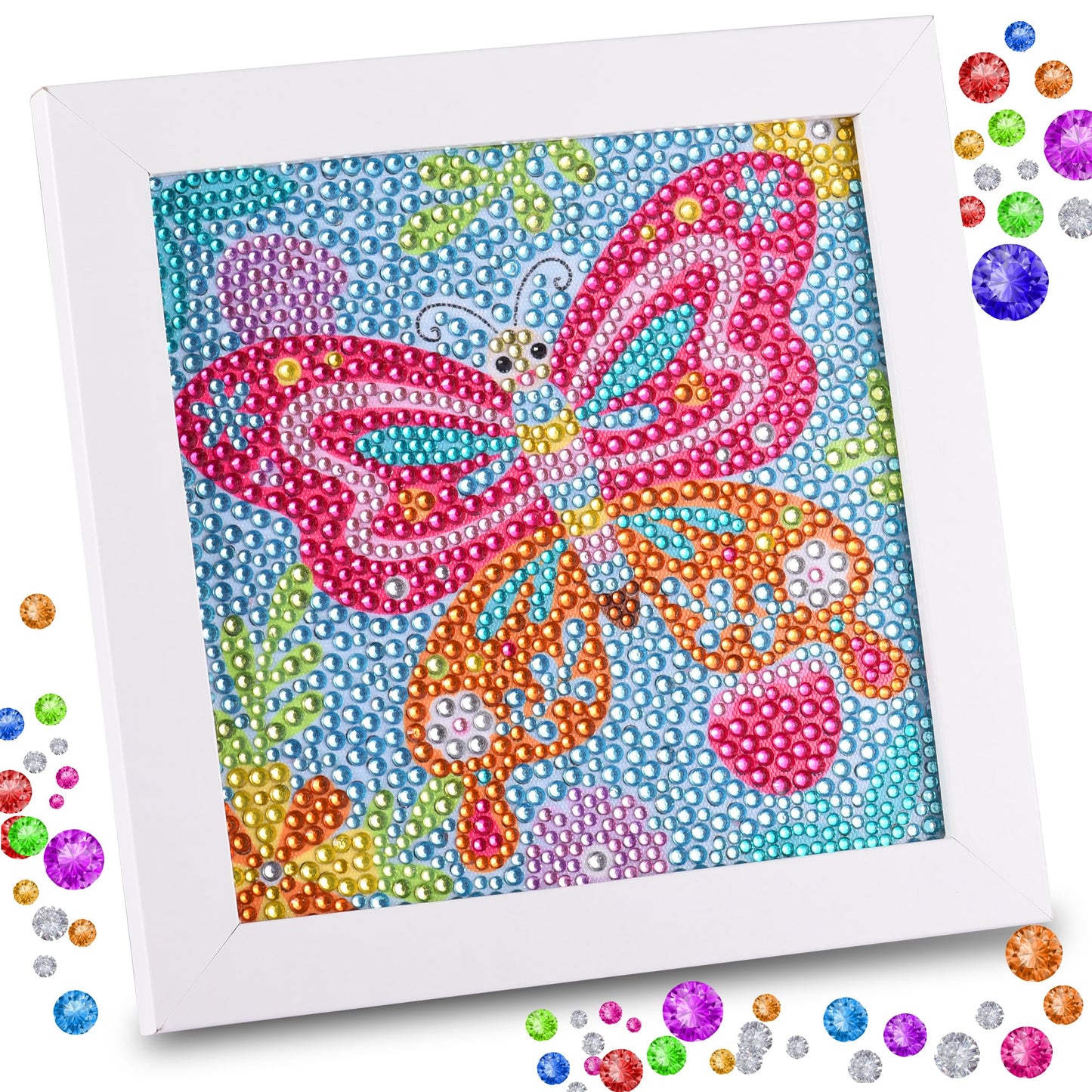 Zaliafei Butterfly Diamond Art Kits For Kids, Diamond Art For Kids Holiday, Gem Art Kits For Girls Birthday Gift, Arts And Crafts For Kids Ages 8 10 12