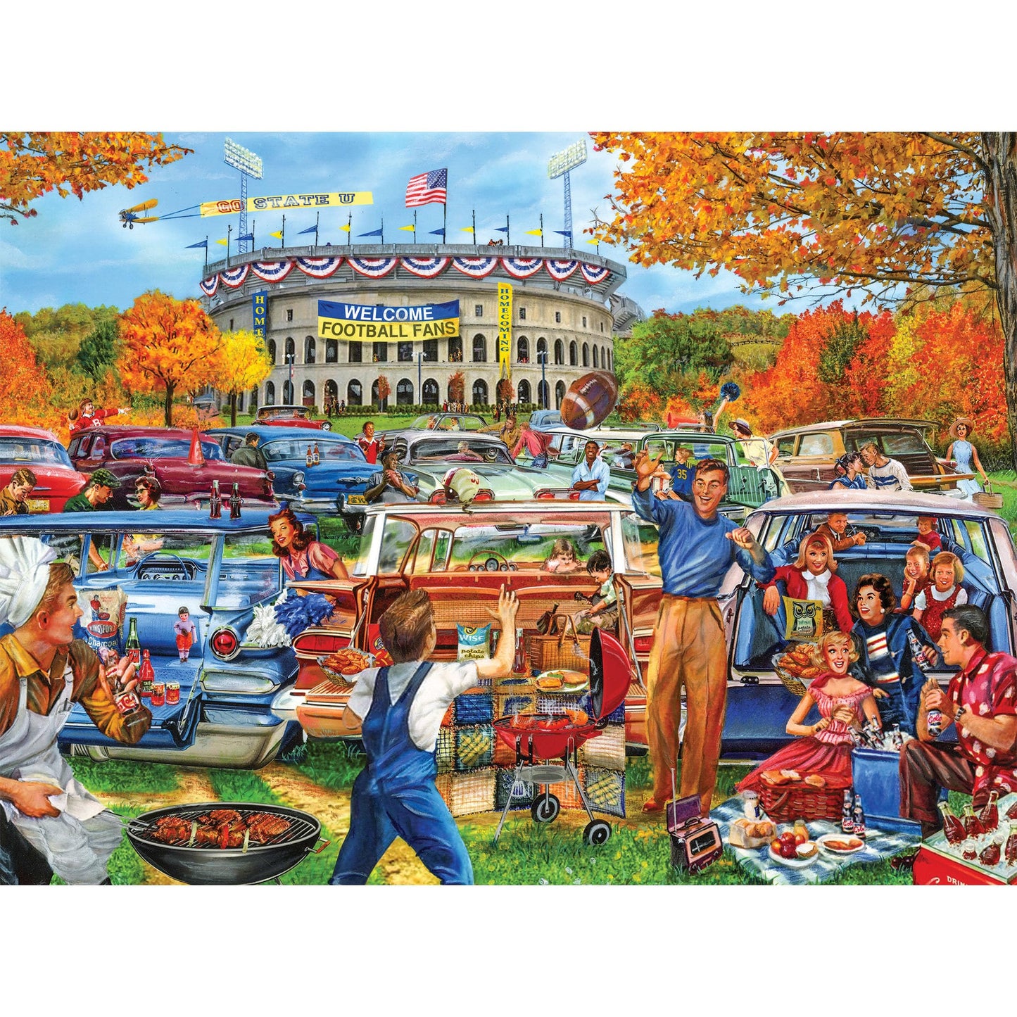 Roseart - Back To The Past - Tailgating Fun - 1000 Piece Jigsaw Puzzle For Adults