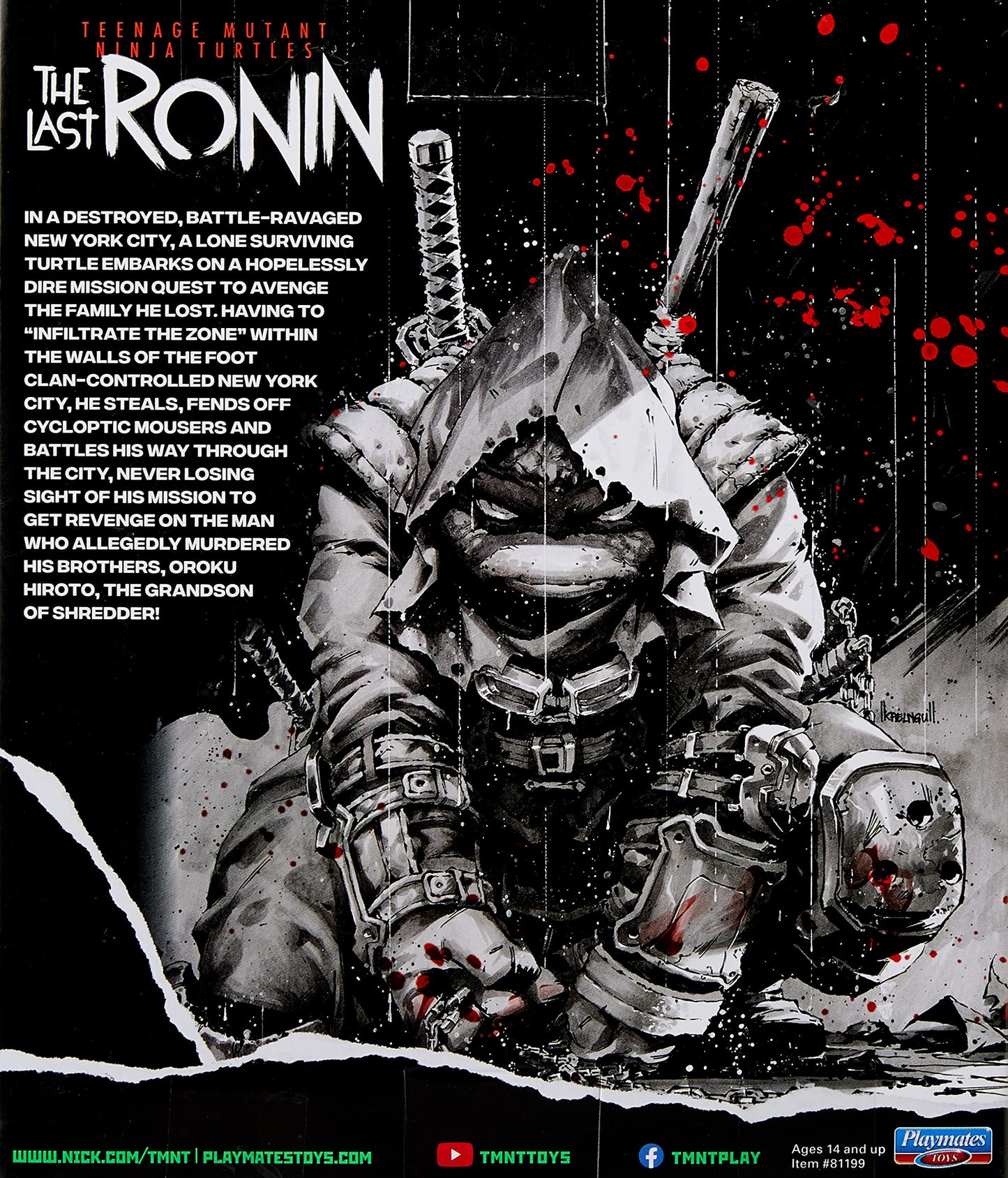 Bandai Teenage Mutant Ninja Turtles The Last Ronin Michelangelo Action Figure Black & White | Tmnt The Last Ronin 4.5'' Articulated Action Figure With Accessories | Las Tort Toys