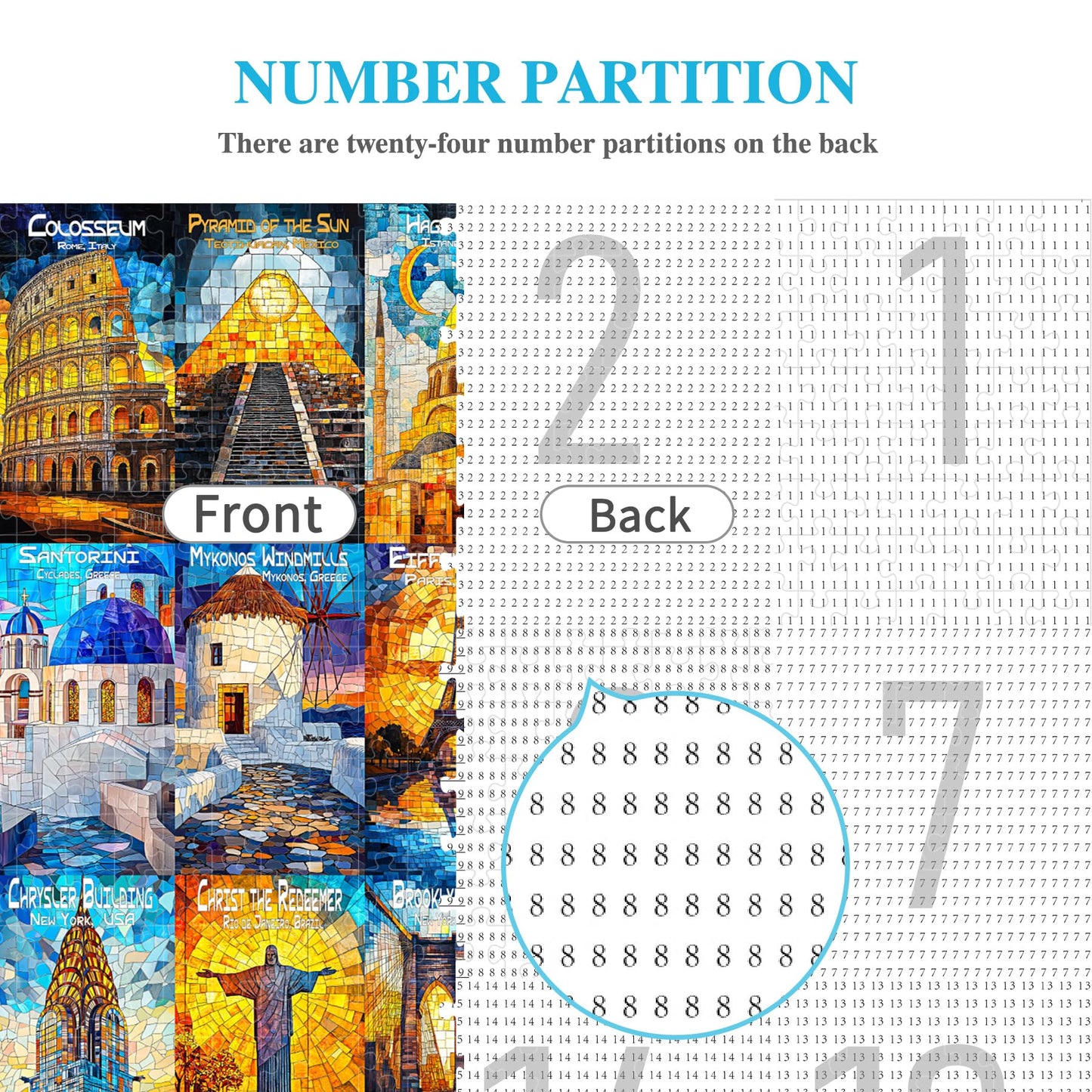 ALL4JIG World Landmark Fun Jigsaw Puzzles for Adults and Kids, 1000 Pieces, Christmas Secret Santa Gift, White Elephant Gifts, N