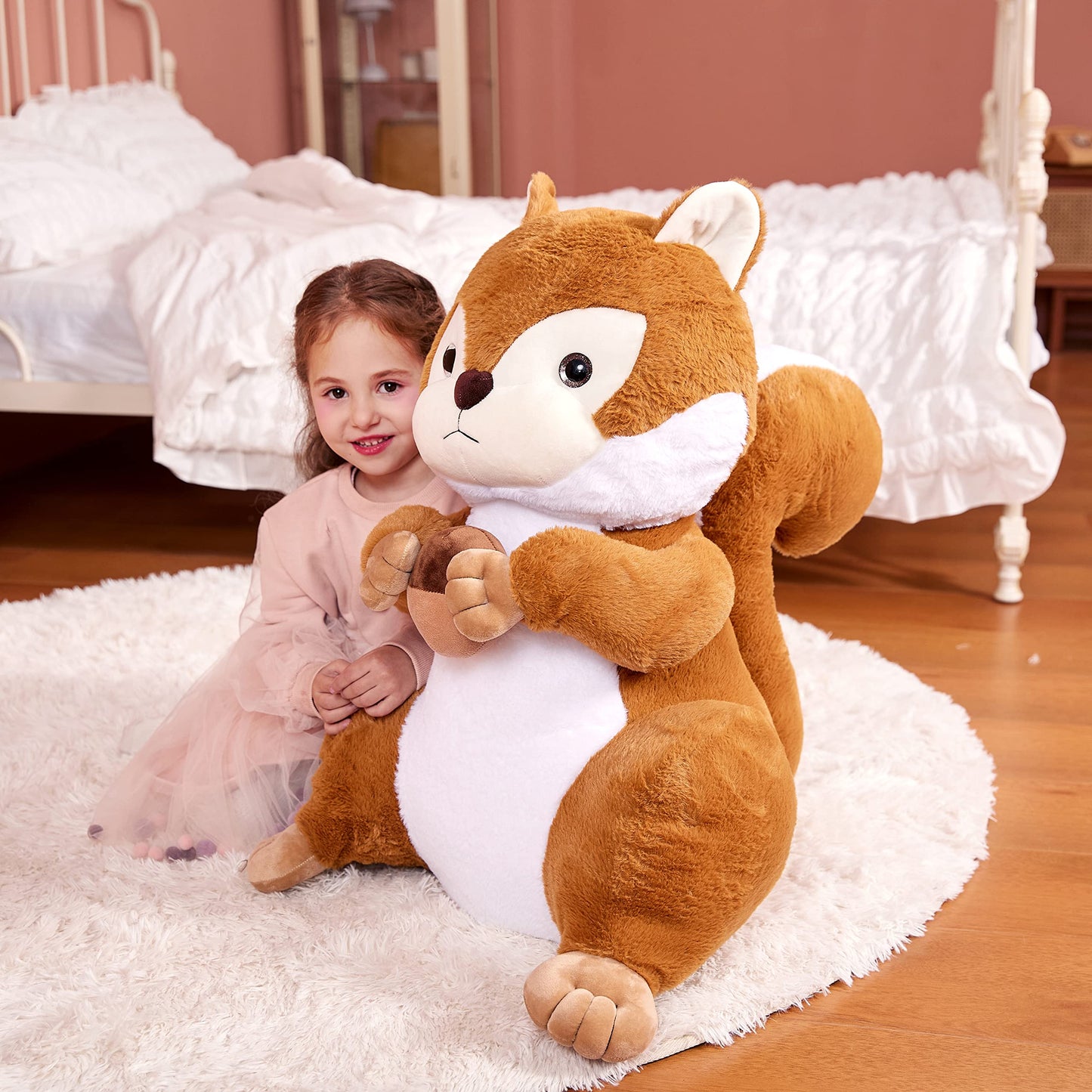 Ikasa Large Squirrel Stuffed Animal Plush Toy,23' Giant Cute Jumbo Soft Toys,Huge Big Size Fluffy Plushy Fat Gigantic Plushie,Gifts For Kids