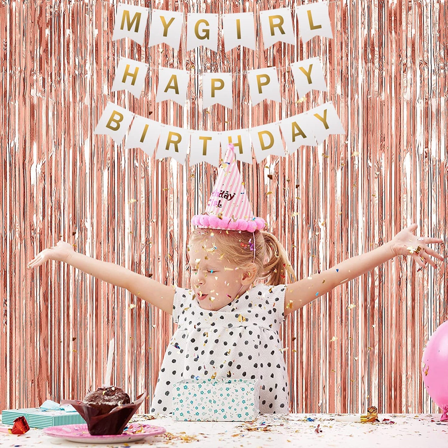 Uorbmaio White Happy Birthday Bunting Banner With Name Banner: Ideal Birthday Party Decorations Favor
