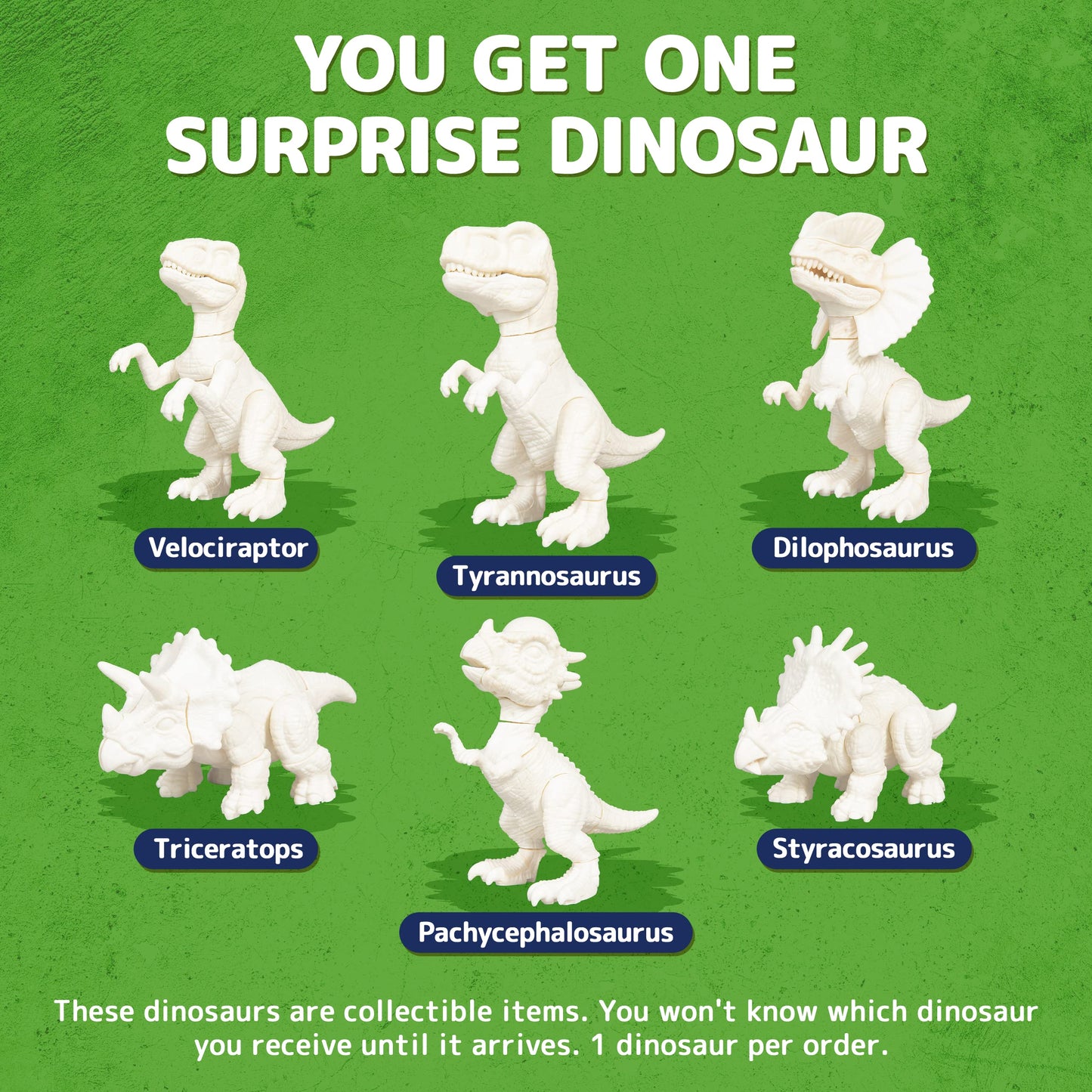 Prextex Build & Paint Your Own Dino Kit, 1 Pack - Collectible Dinosaur Toy, Surprise Dino, Building Toy, Arts & Crafts For Kids Ages 6-8, Painting/Art Set, Kids Gifts, Easter Basket Stuffers, Dino Egg