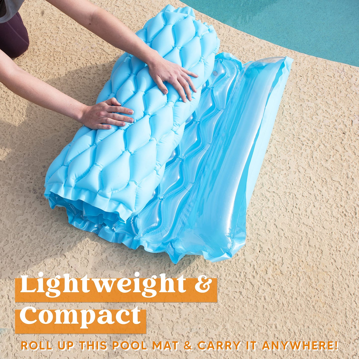 Sloosh Inflatable Pool Floats Raft Lounge For Adults,Floating Mat Swimming Pool Mattress With Headrest,2 Pieces Pool Float Air M