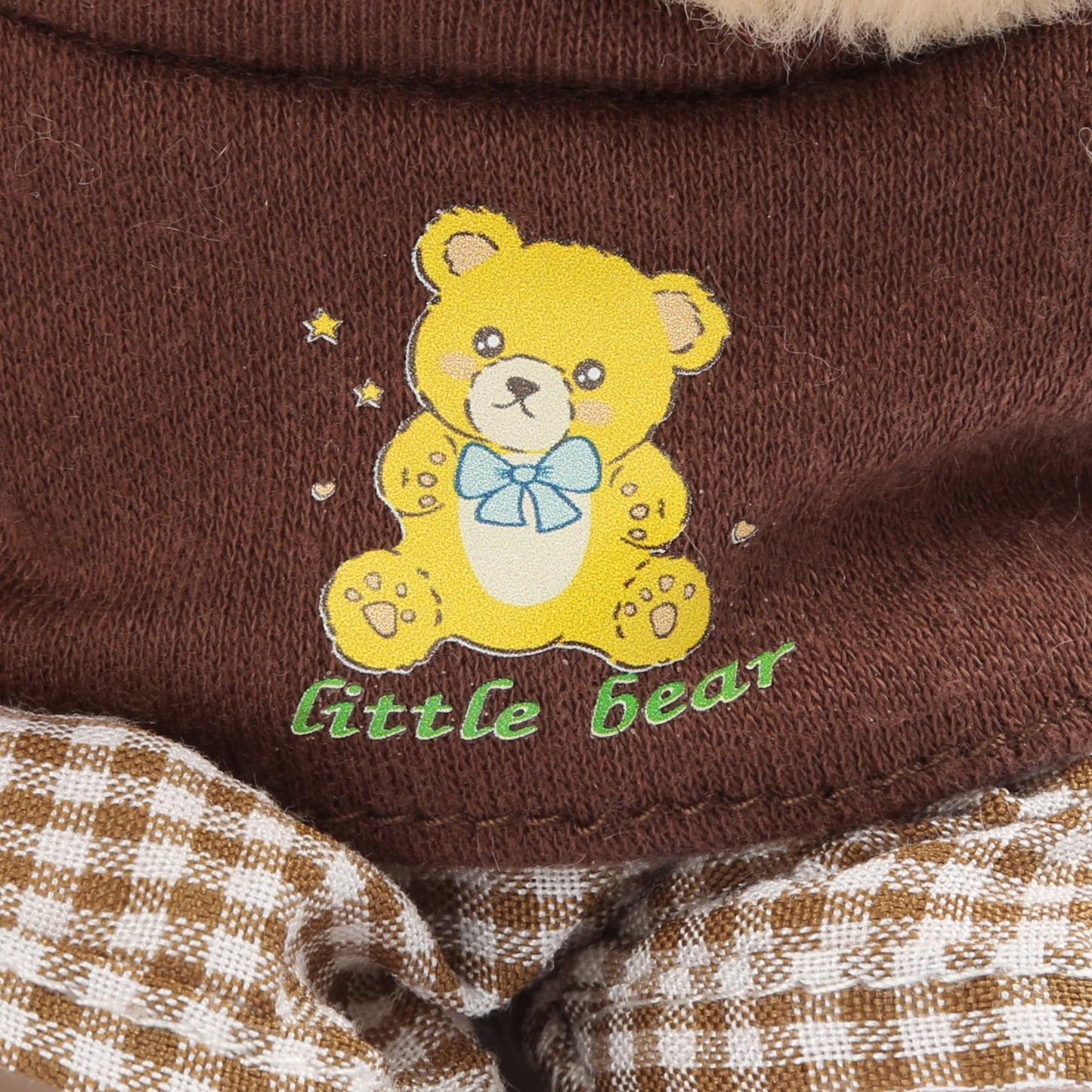 3-Piece Doll Clothes for 17cm Doll - Stylish Fisherman Hat Set Kawaii Doll Outfits with Accessories for Collectors or Display - Coffee Bear (No Doll)