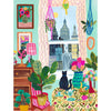 500 Piece Puzzle for mature-themeds Hygge Collection Cat in Window Rhi James Blueboard Jigsaw and Candle by KI Puzzles