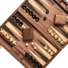 Lingle 14.5 enhanced Natural Walnut Folding Backgn Sets for mature-themeds and Kids Including 30 Artificial Horn Checkers 2 Walnut Dice Cups and 5 Wooden Dice/Classic Two-Player Strategy Board