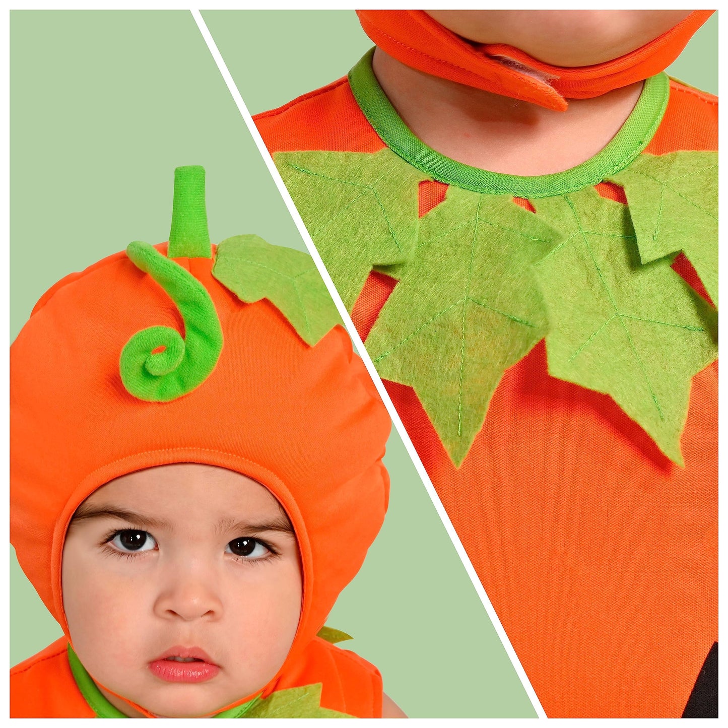 Spooktacular Creations Halloween Baby Pumpkin Costume, Cute Pumpkin Outfit With Hood For Toddler, Infants, Orange Sleeveless Halloween Costume For Dress Up Parties