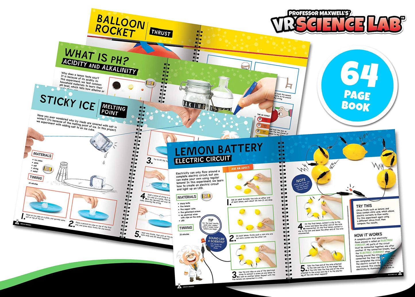 Professor Maxwell'S Vr Science Lab - Virtual Reality Kids Science Kit, Book And Interactive Stem Learning Activity Set (Full Version - Includes Goggles) - For Ages 8 And Up