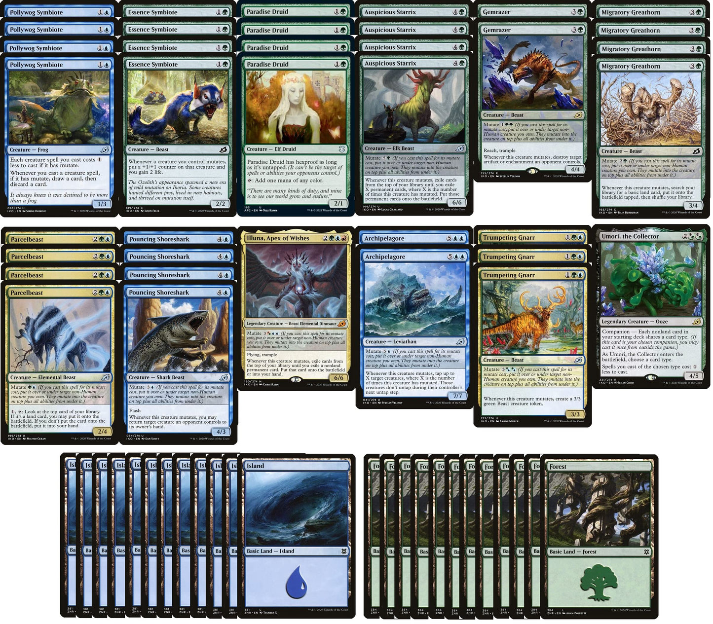 advanced Simic Mutate Deck - Blue Green - Very Powerful - Modern Legal - Custom Built - Magic The Gathering - MTG - 60 Card!
