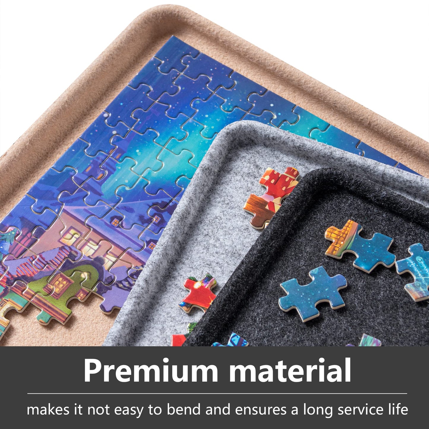 Lavievert Jigsaw Puzzle Board With 6 Sorting Trays, Lightweight Portable Felt Puzzle Mat Puzzle Storage Puzzle Saver For Up To 1