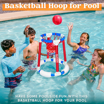Sloosh Pool Basketball Hoop Toys, Floating Basketball Pool Game, Swimming Floats Toys With Balls Pump, Summer Outdoor Water Play Toy For Kids And Adults (Red Blue)