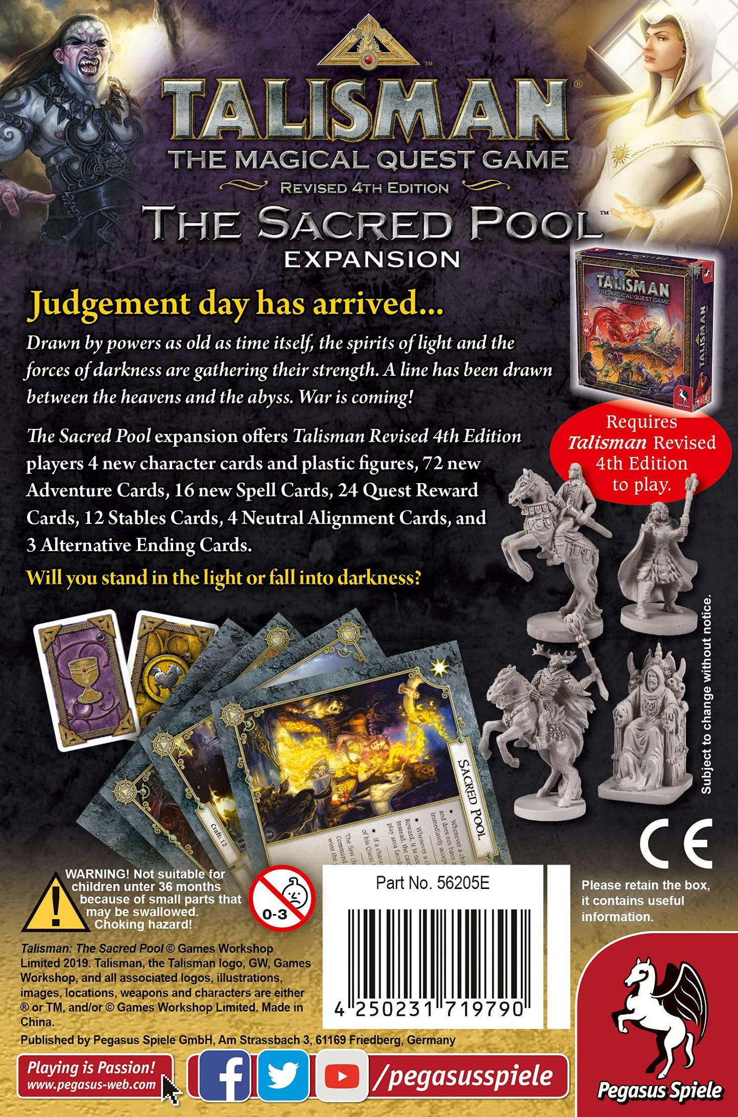 Pegasus Spiele Talisman Board Game - The Sacred Pool, Purple, Model 56205E, Cardboard