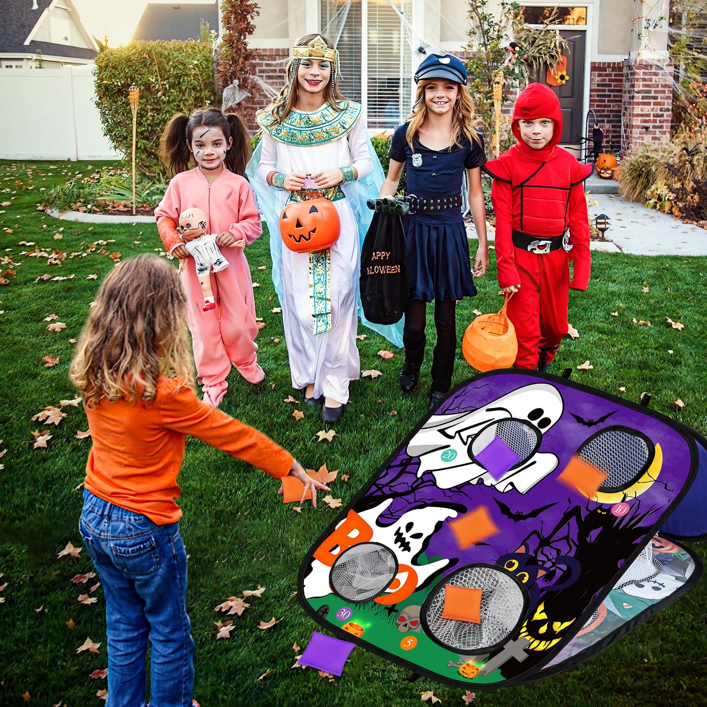 Halloween Games For Kids Party, Ghost Pumpkin Bean Bag Toss Games Halloween Party Games Favors Carnival Games For Adults Kids Sc