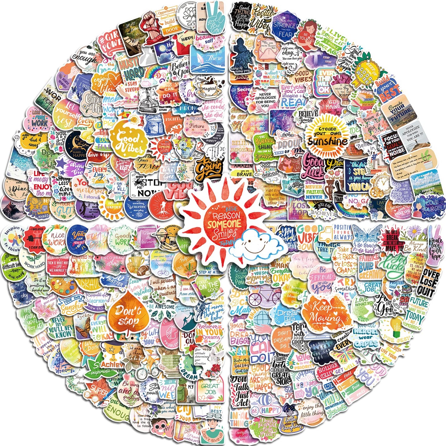400Pcs Inspirational Words Stickers, Motivational Waterproof Vinyl Stickers For Kids Teens Adults Teachers, Positive Quote Stickers For Water Bottles Laptops Phone Journaling Scrapbooking