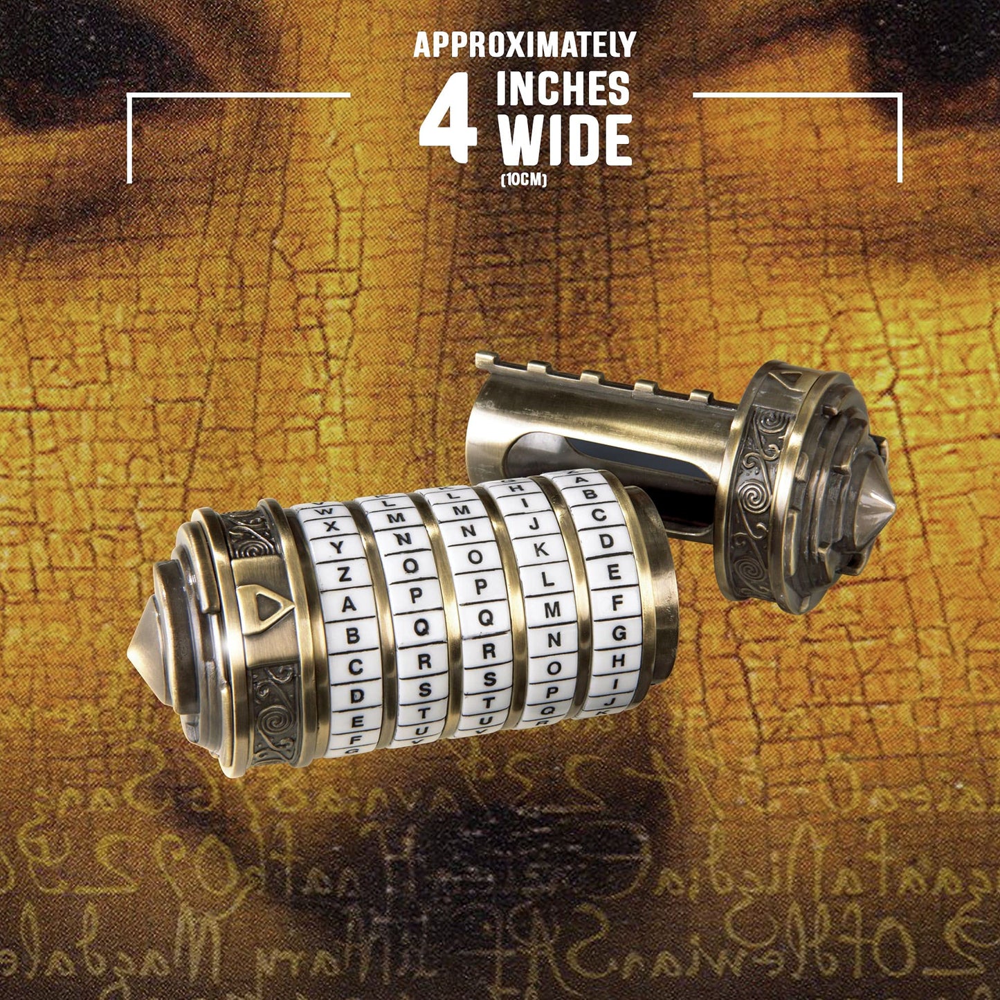 The Noble Collection Da Vinci Code Mini Cryptex - 4in (10cm) Officially Licensed Miniature Working Movie Prop Replicas Gifts