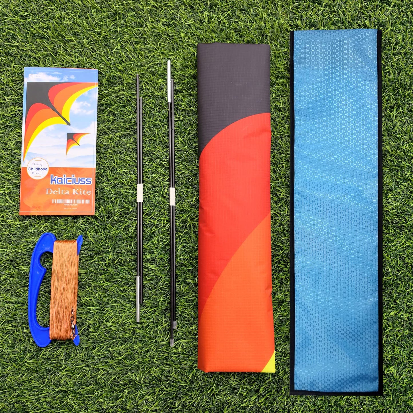 Kaiciuss Delta Kite For Kids & Adults Easy To Fly Large, The Easiest Single Line Beach Kite, It Comes With 300Ft String Kite Handle