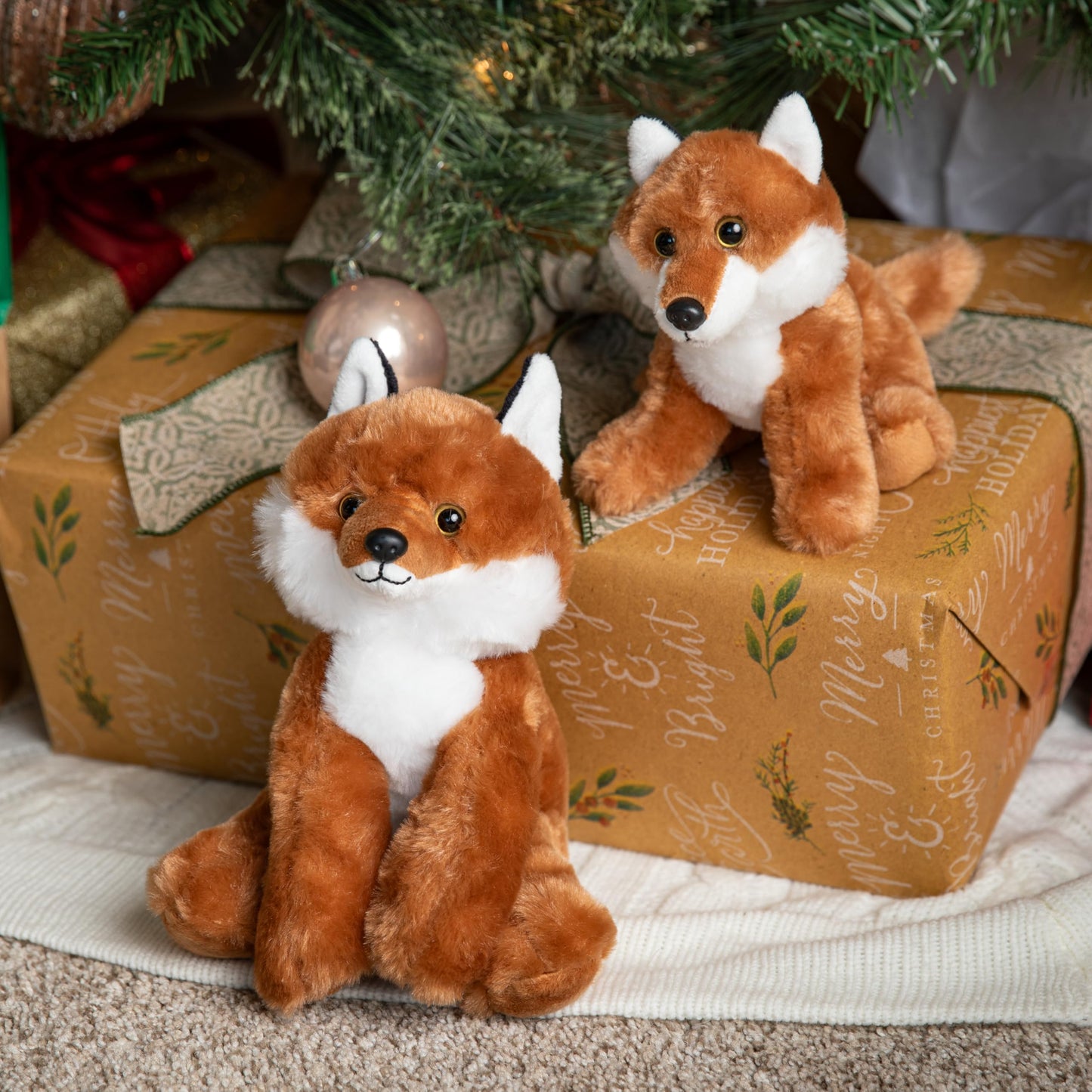 The Petting Zoo Fox Stuffed Animal Plushie, 6" Brown Plush Toy, Made from Recycled Materials, Model 421009