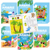 BWkoss Summer Activity Books for Kids-24Pcs Hawaii Mini Games Coloring Book Set Bulk Mazes Word Search Word Scramble Games Bookl