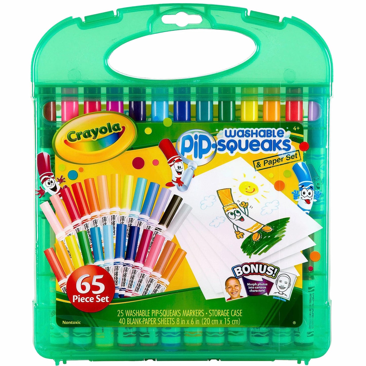 Crayola Pip Squeaks Washable Marker Set (65Ct), Coloring Set, Art Supplies For Kids, Drawing Kit, Kids Travel Activity, Easter Basket Stuffer, 4+