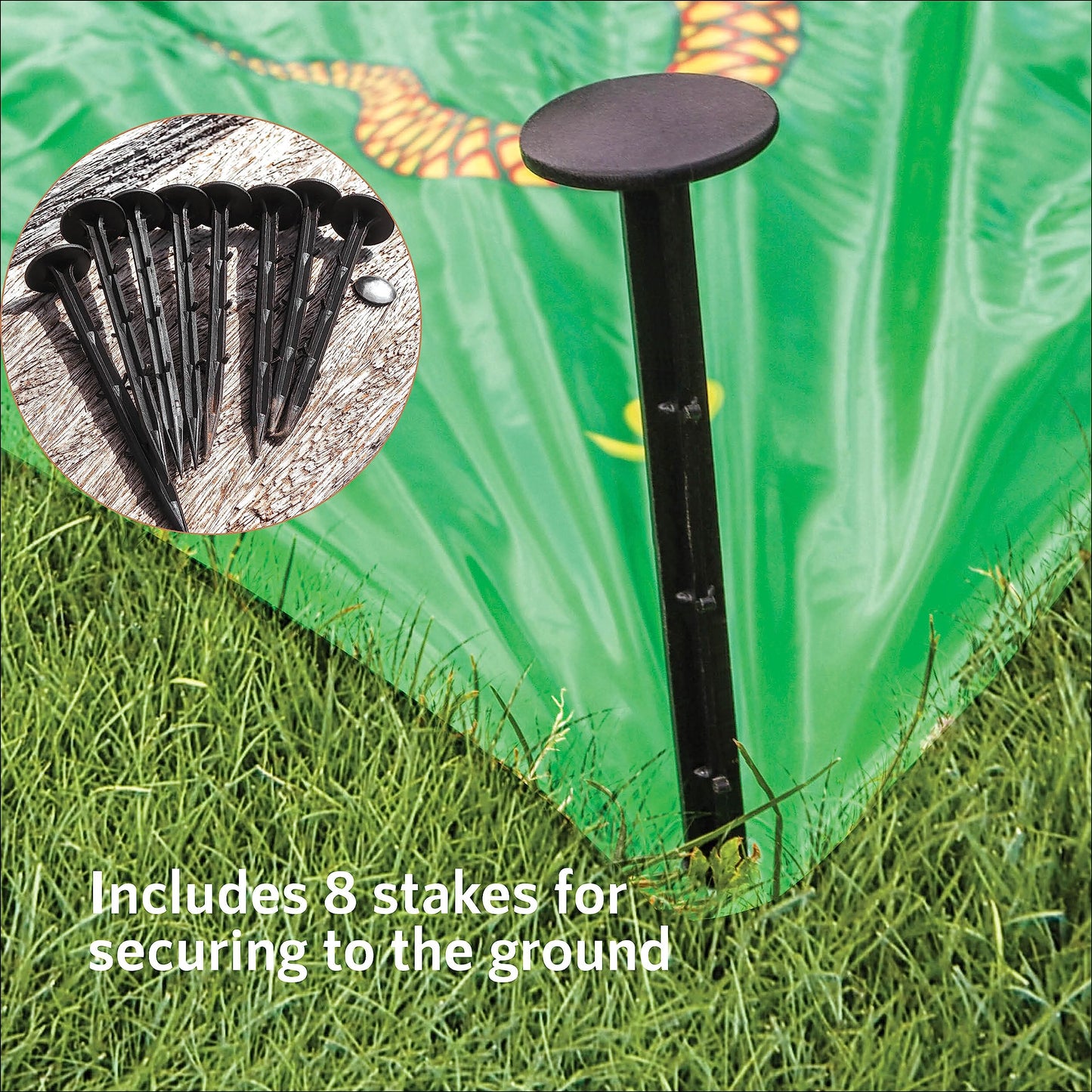 Upper Midland Products Giant Snakes & Ladders Game 9.8 X Foot Life Size Playing Mat With 8 Ground Pegs A Large Inflatable 15'' D