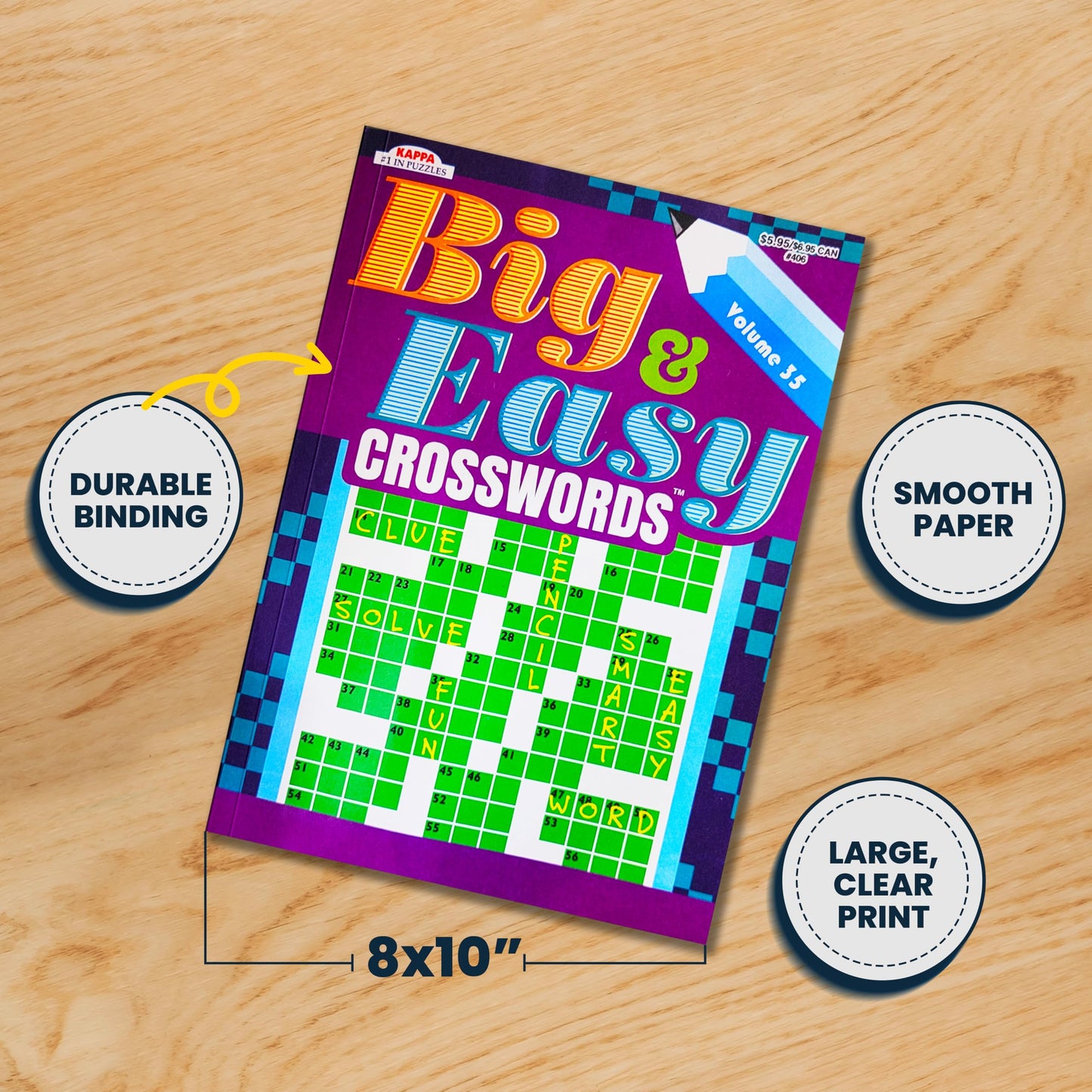 10-Pack Large Print Crossword Puzzles For Seniors Plus 2 Fill-In Puzzle Books And 4 Pens - Big, Bold, Easy-To-Read, Perfect Brai