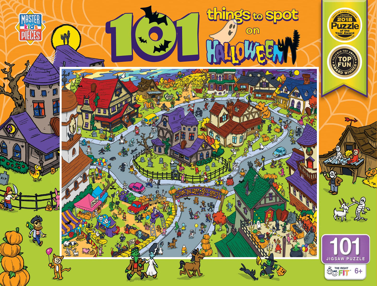 Halloween - 101 Things to Spot - On Halloween 101pc Puzzle - Jigsaw Puzzle with Vibrant Artwork and Durable Pieces - Fun Family Activity Brain Challenge and Educational Entertainment for Kids Teens