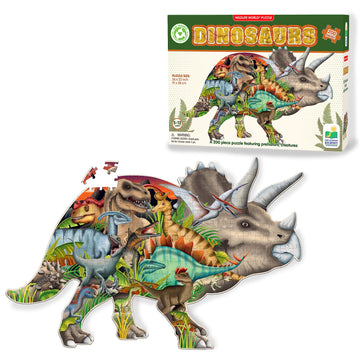 The Learning Journey: Wildlife World - Dinosaurs Puzzle - 200Pcs Challenging Jigsaw Puzzles - Intellectual Game Learning Educati