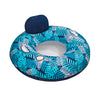 Aqua LEISURE Oversized Supreme Lake Tube Float - Heavy Duty mature-themed Pool Chair Float - Blue/White Fern