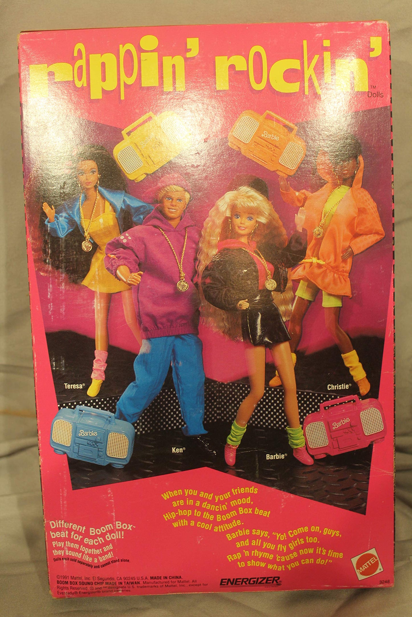 Rappin' Rockin' Barbie Doll W Working Boom Box (1991)