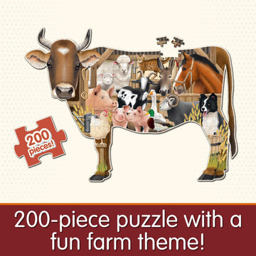 The Learning Journey: Wildlife World - Farm Puzzle - 200Pcs Challenging Jigsaw Puzzles - Intellectual Game Learning Education Ki