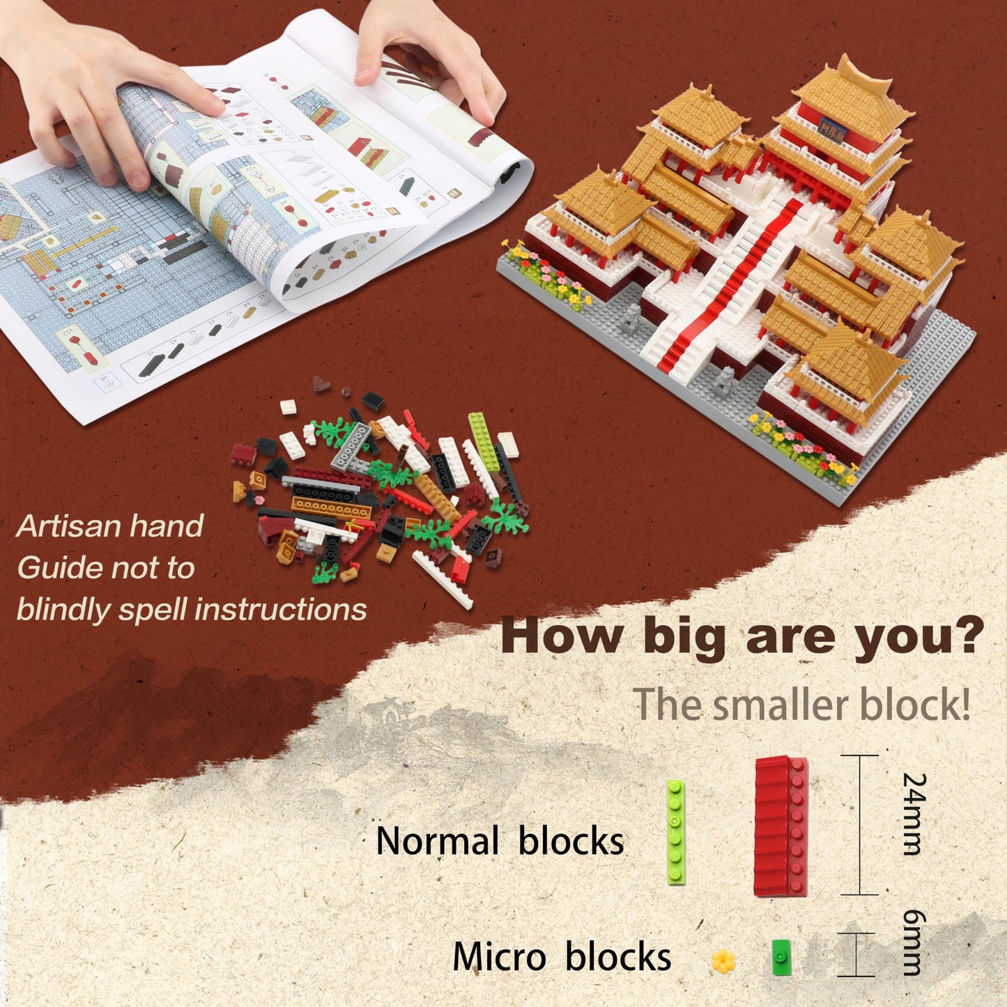 Wriyvngs Chinese Architecture Micro Building Blocks Set Epang Palace 3050Pcs Creative Toy Building Sets Best Present For Adults