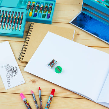 Marvel Art Case for Kids with Colored Pencils Markers Crayons Watercolors Drawing Supplies Travel Art Kit Gifts for Kids (Multic