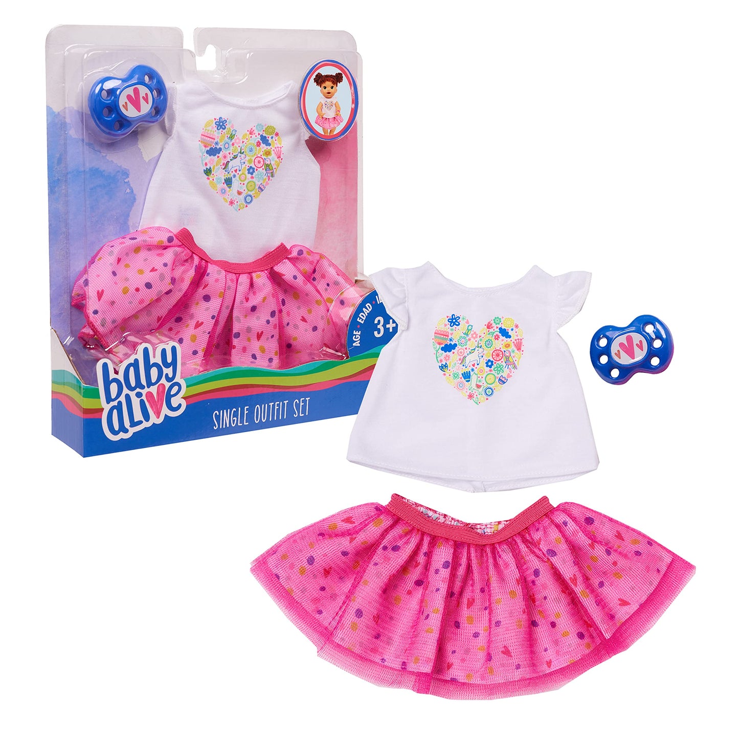 Baby Alive Single Outfit Set And Accessories, White Tee Pink Tutu, Fits Most 12' - 14' Dolls, Kids Toys For Ages 3 Up By Just Play