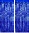 2 Pack Fringe Curtains Backdrops, Foil Fringe Curtains, Door Streamers for Birthday Wedding Bridal Shower Holiday Graduation Par