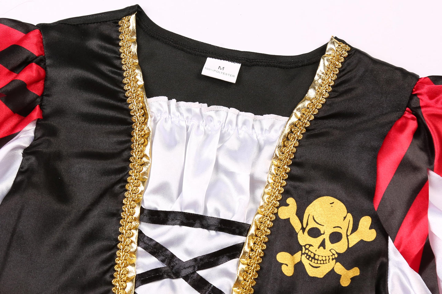 Girls Pirate Costume Buccaneer Princess Costume For Halloween Party Dress Up (7-9 Years)