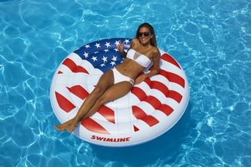 Swimline Inflatable Americana Peace Sign Island Pool Raft