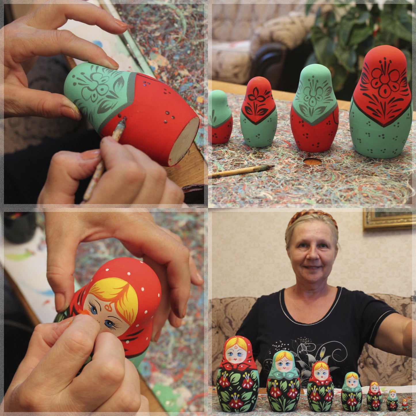 MATRYOSHKA&HANDICRAFT Unpainted DIY Nesting Dolls - 7 Blank Matryoshka Dolls, 5.3 Inch, Multicolored - Perfect for Painting Gifts