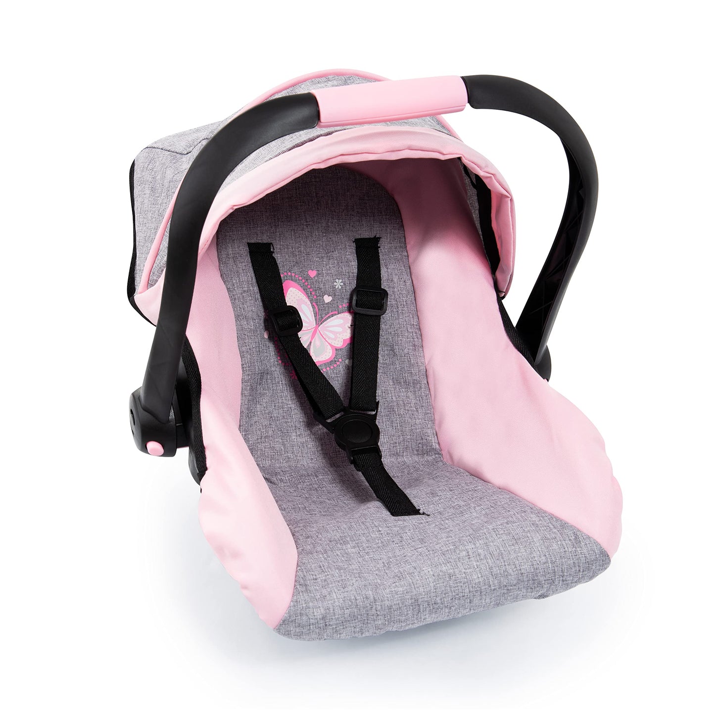 Bayer Design 67933Aa Toy, Car Seat Easy Go For Neo Vario Pram With Cover, Doll Accessories, Pink, Grey With Butterfly,Grey/Pink,