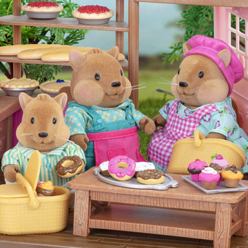 Li'L Woodzeez - Bushytails Squirrel Family - Set Of 4 Collectible Posable Squirrel Figures With Storybook - Pretend Play Doll Fi