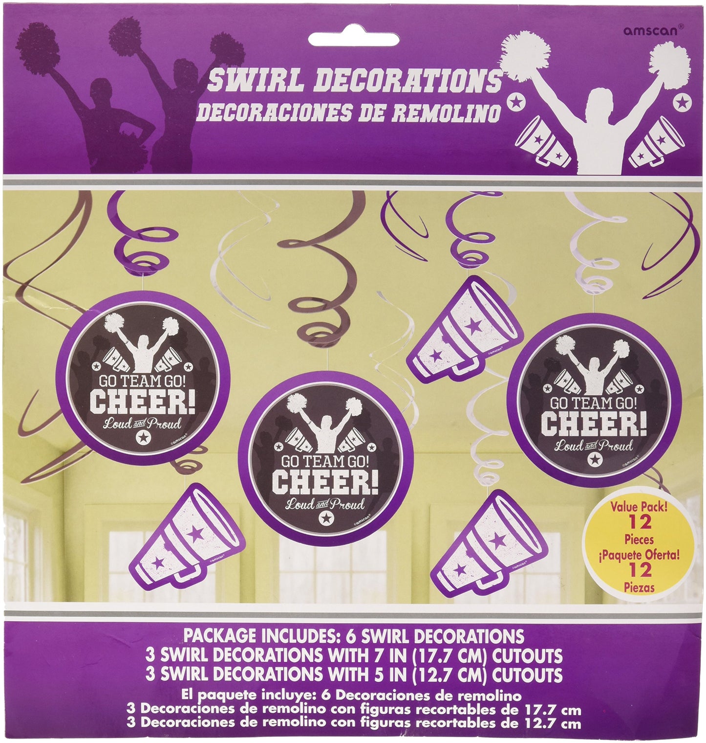 Amscan 671576 Spirit Squad Collection, Swirl Party Decorations 7 12ct